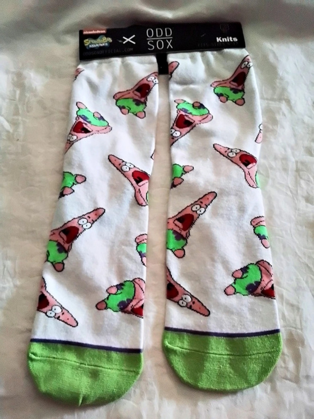 Odd Sox SpongeBob SquarePants Patrick Star Patrick Star Crew Socks White Green